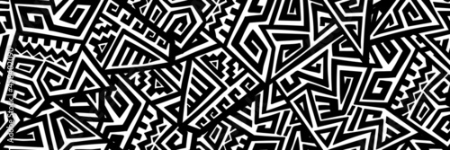 Unique Geometric Vector Seamless Pattern made in ethnic style. Aztec textile print. African traditional design. Creative boho pattern. Perfect for site backgrounds, wrapping paper and fabric design.