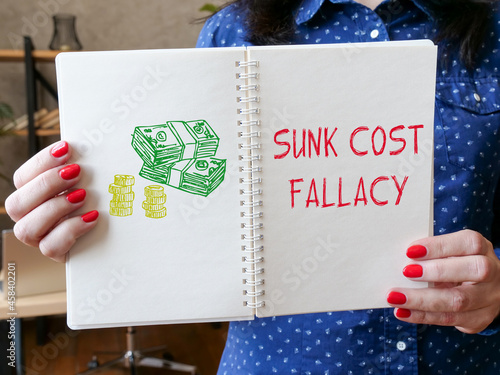 Fotografie Business concept meaning SUNK COST FALLACY with sign on the piece of paper
