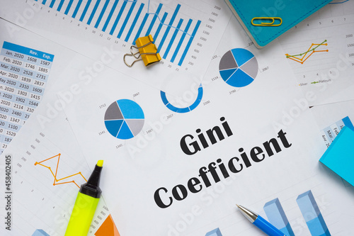 Business concept about Gini Coefficient with inscription on the piece of paper.