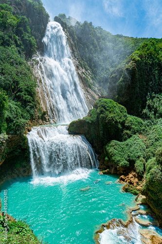 Veil of the Bride waterfalls in Chiapas  Mexico