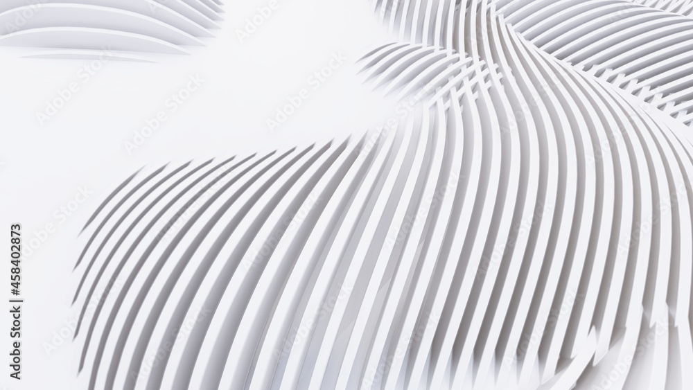 Abstract Curved Shapes. White Circular Background. Abstract Curved Shapes. White Circular Background.