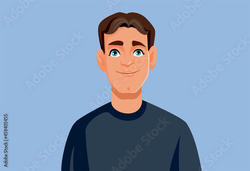 Young Man Smiling Friendly Vector Illustration
