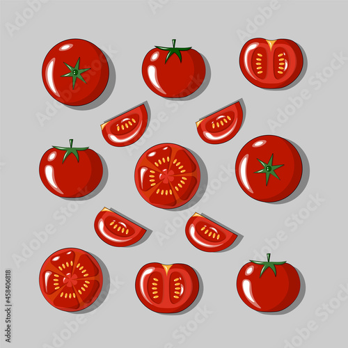 Set of juicy tomatoes