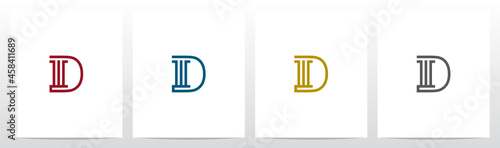 Pillar On Letter Logo Design D