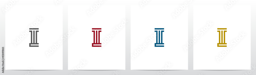 Pillar On Letter Logo Design I Pillar On Letter Logo Design I