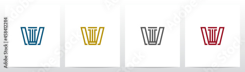 Pillar On Letter Logo Design W