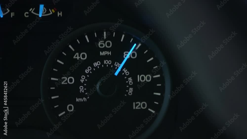 Speedometer reaching 80 MPH while driving Speedometer reaching 80 MPH while driving