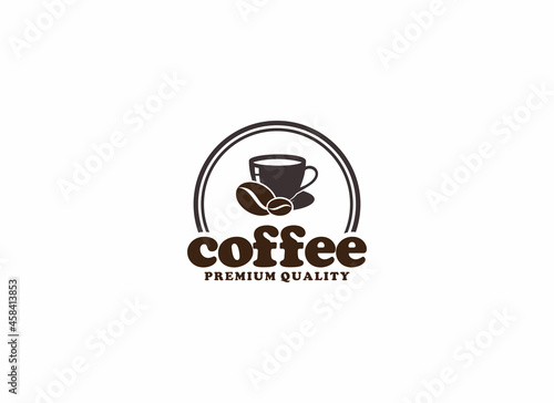 coffee shop logo template in white background