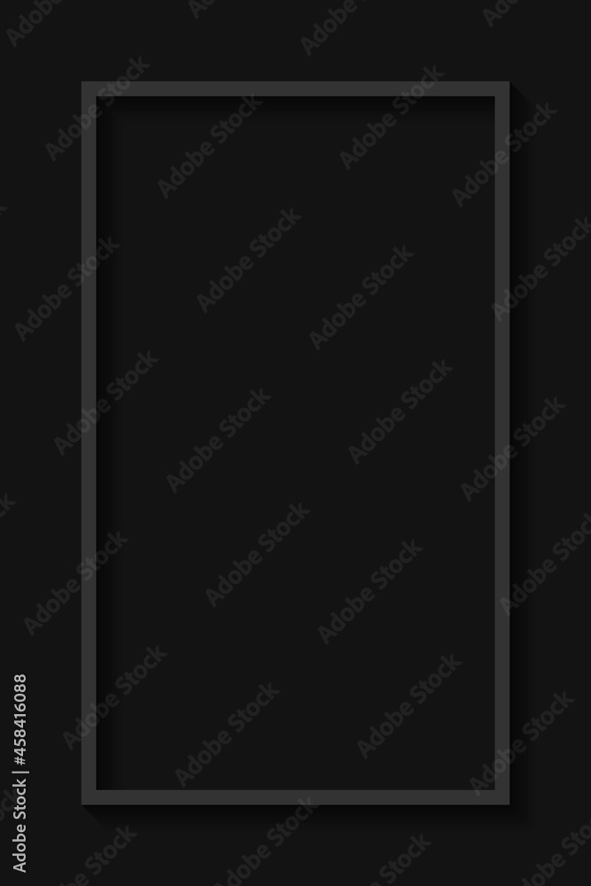 Rectangle gray frame on black background vector Rectangle gray frame on black background vector