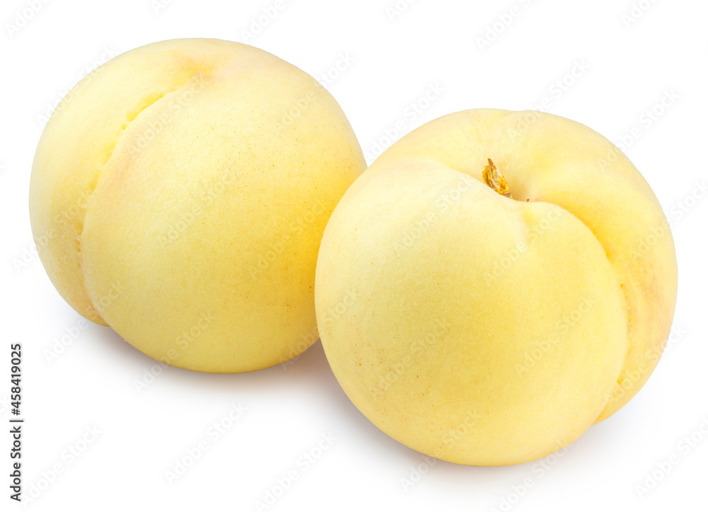 Fresh Yellow Peach on white background, Yellow Peach Peach isolated on white background With clipping path. Fresh Yellow Peach on white background, Yellow Peach Peach isolated on white background With clipping path.