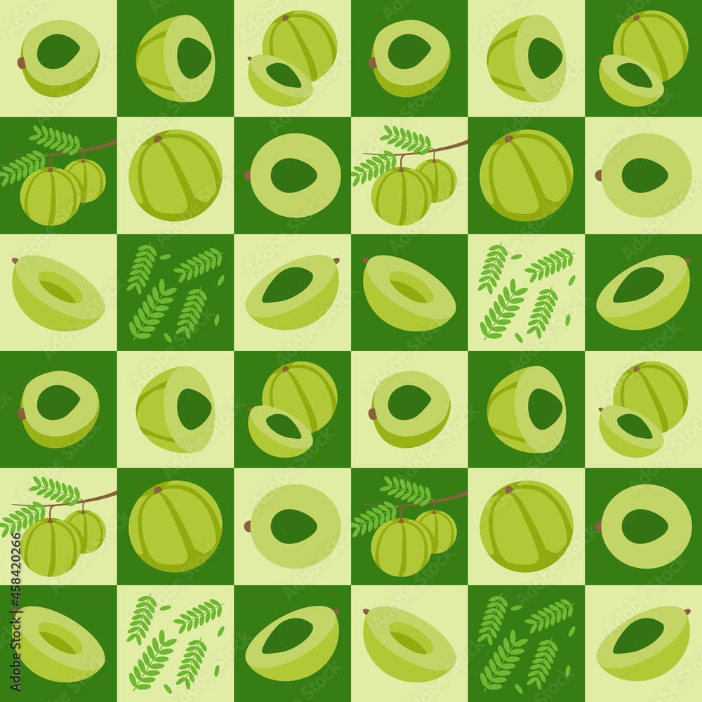 Gooseberry also known Amla abstract seamless geometric vector pattern for packaging design Gooseberry also known Amla abstract seamless geometric vector pattern for packaging design