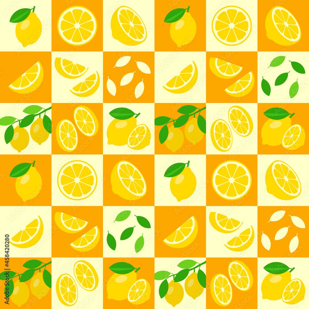 Lemon abstract seamless geometric vector pattern for packaging design Lemon abstract seamless geometric vector pattern for packaging design