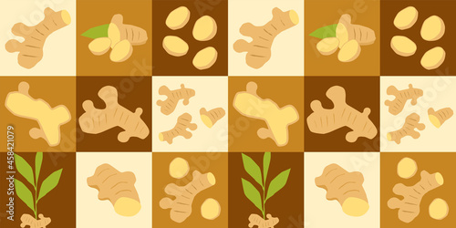 Ginger abstract seamless geometric vector pattern for packaging design