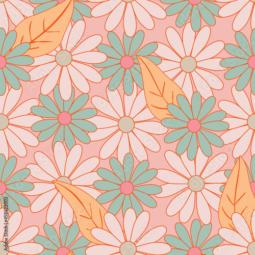 Floral Cluster Repeating Vector Seamless Pattern