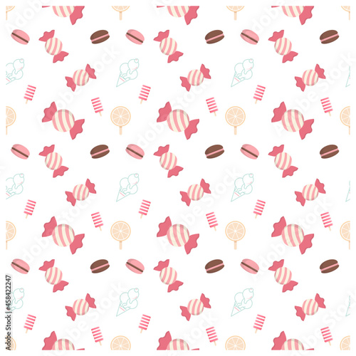 seamless pattern with sweets and candies