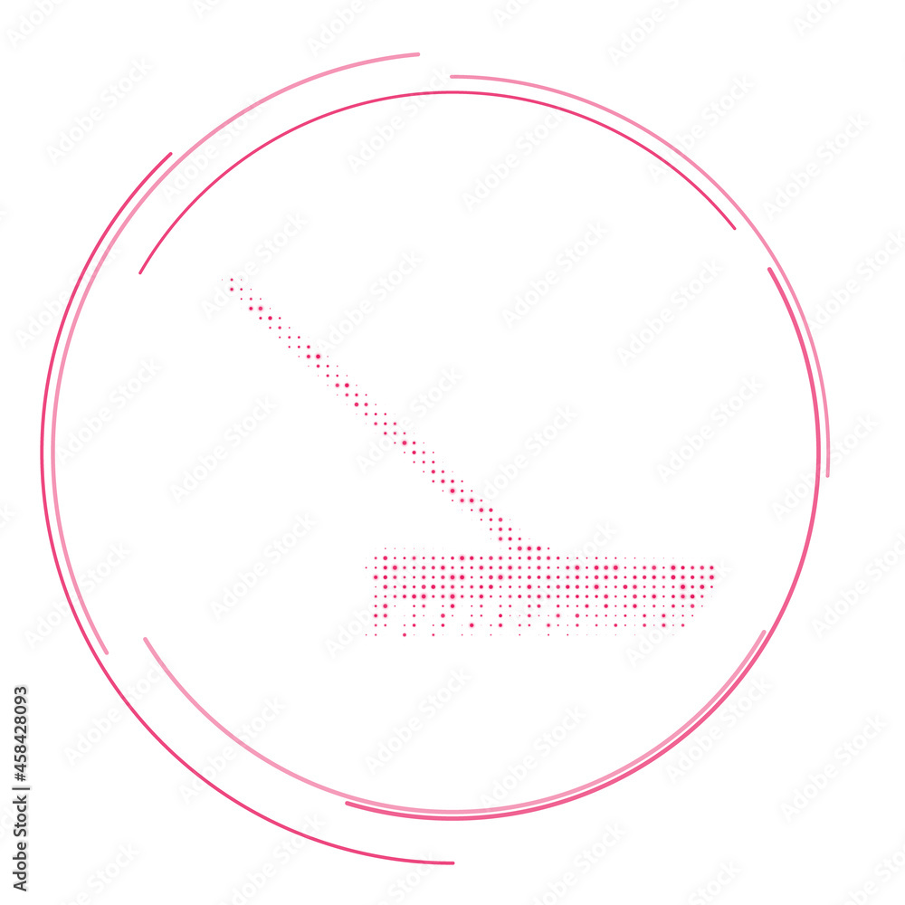 The rake symbol filled with pink dots. Pointillism style. Vector illustration on white background The rake symbol filled with pink dots. Pointillism style. Vector illustration on white background