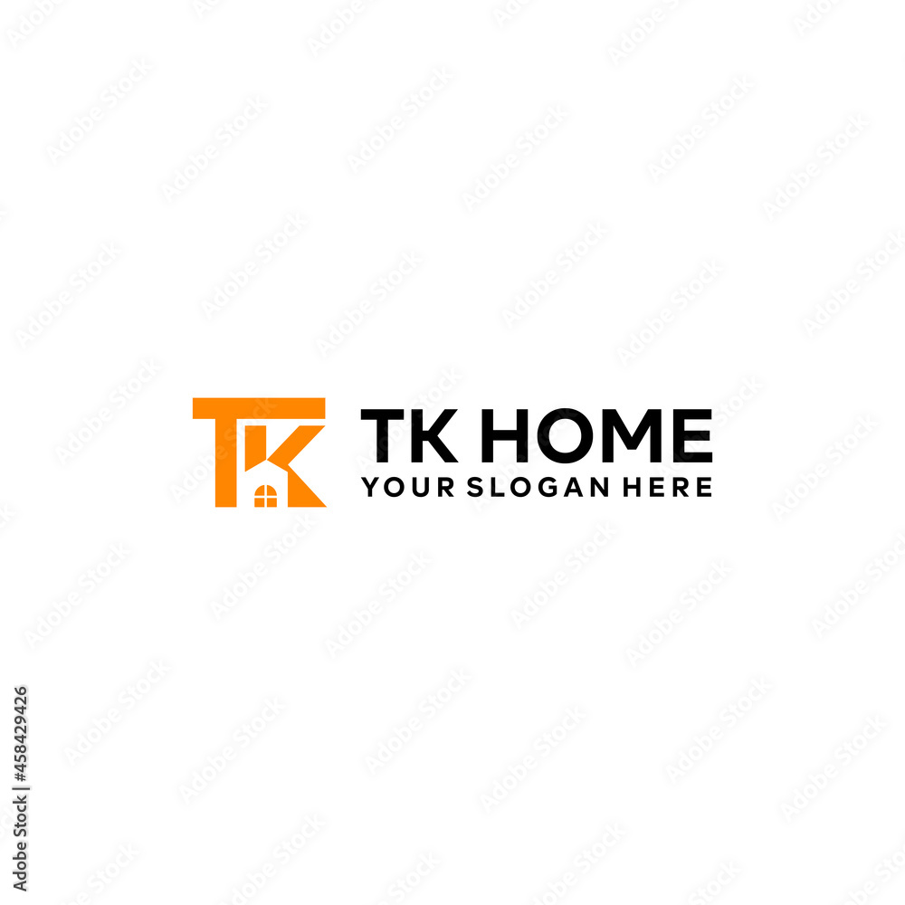 flat lettermark initial TK window HOME Logo design