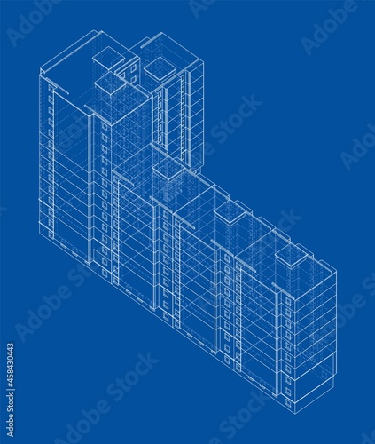 Vector multi-storey residential building