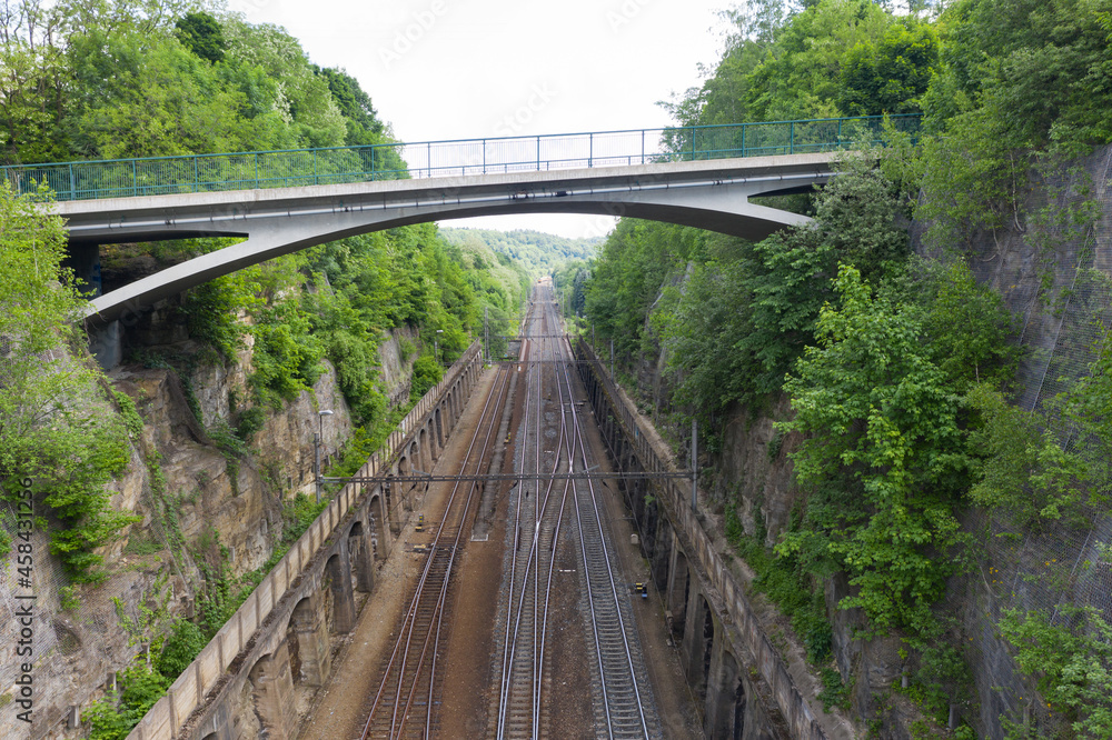 A new bridge across a small river. Summer time.
Small reinforced concrete bridge after reconstruction. New asphalt. A new bridge across a small river. Summer time.
Small reinforced concrete bridge after reconstruction. New asphalt.