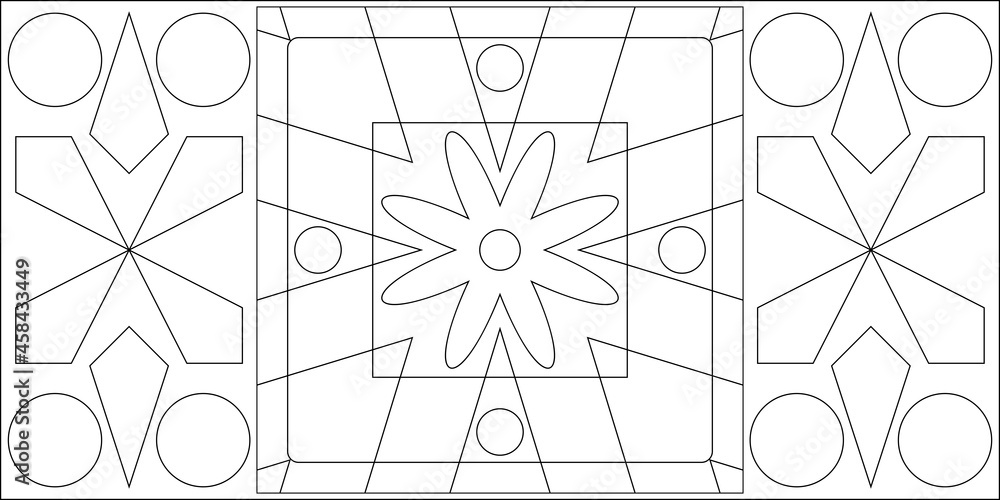 Geometric Coloring Page M_2109002 Geometric Coloring Page M_2109002