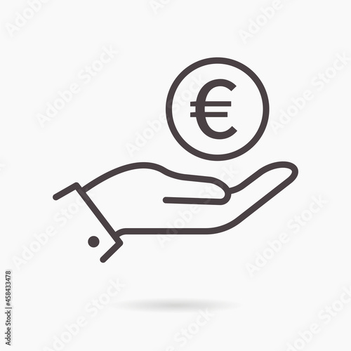 Donation line icon on white background.