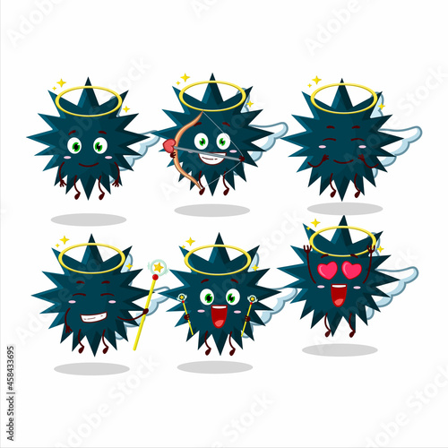 Biohazard virus cartoon designs as a cute angel character