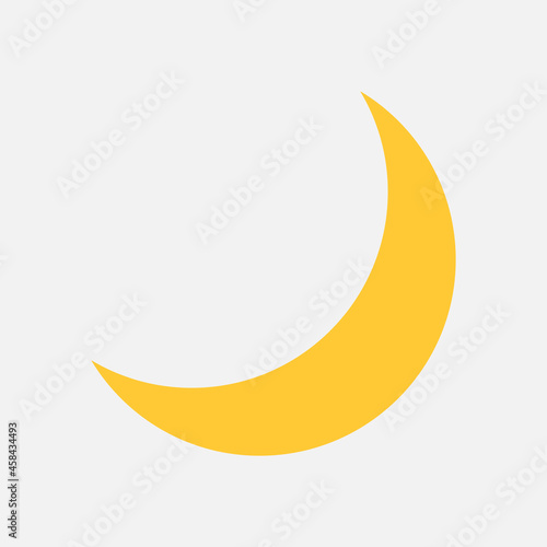 Yellow crescent geometric shape vector