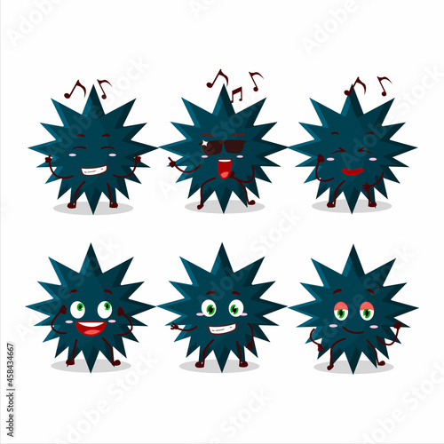 An image of biohazard virus dancer cartoon character enjoying the music