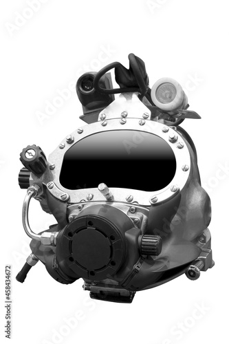 Diving Helmet for diving commercial isolated on white background with clipping path