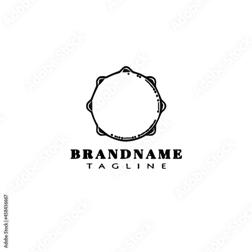 Photo African music instrument tambourine cartoon logo icon cute template illustration
