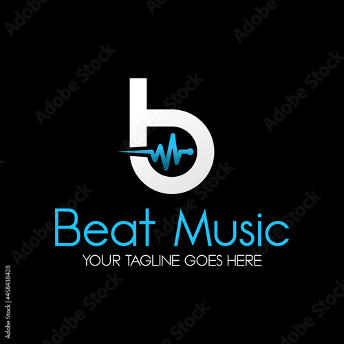 Simple letter word B font with addition rhythm or trand image graphic icon logo design abstract concept vector stock. Can be used as a symbol associated with initial or music