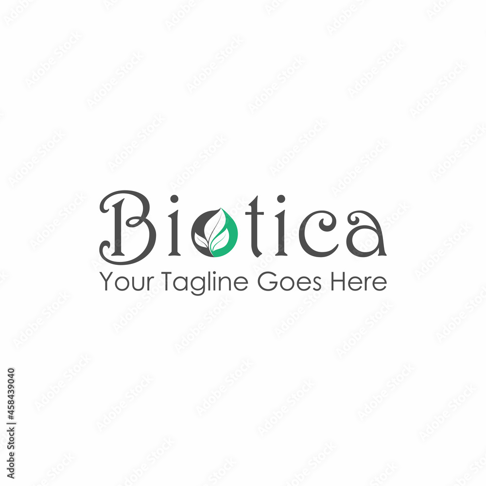 Simple Letter or writing BIOTICA script font with leaves image graphic icon logo design abstract concept vector stock. Can be used related to nature or herb