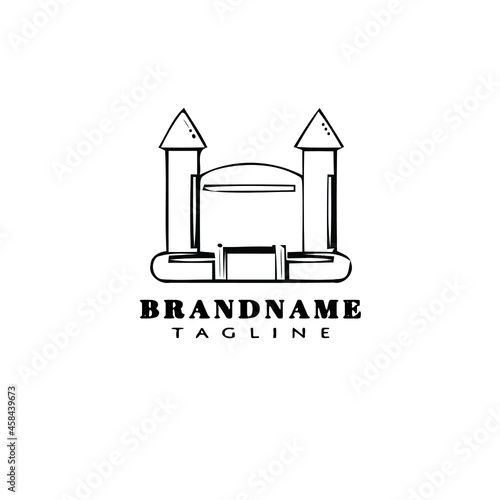 bounce house logo cartoon icon design template black isolated vector