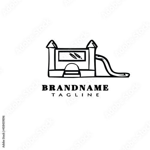 bounce house logo cartoon icon design template cute isolated vector illustration