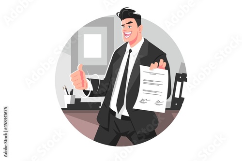 Happy businessman in suit