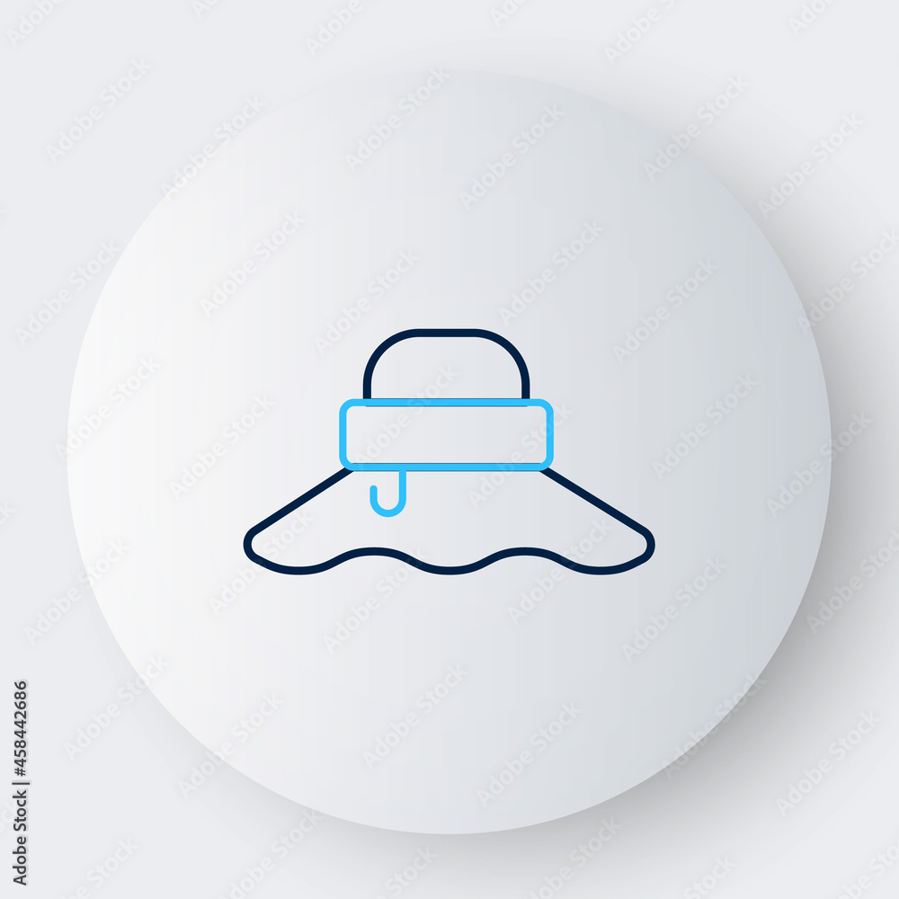 Line Fisherman hat icon isolated on white background. Colorful outline concept. Vector Line Fisherman hat icon isolated on white background. Colorful outline concept. Vector