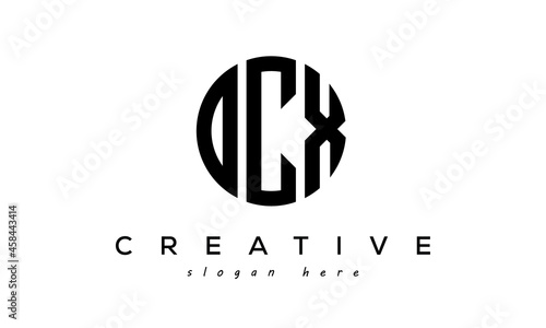 Letter OCX creative circle logo design vector	 photo