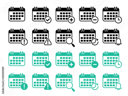 カレンダー　スケジュール　予定表　アイコン　セット