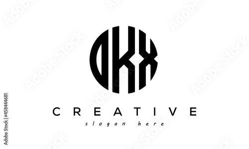 Letter OKX creative circle logo design vector	 photo