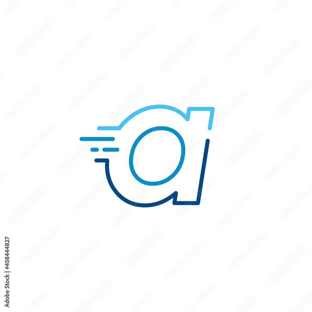 a letter dash lowercase tech digital fast quick delivery movement line outline monoline blue logo vector icon illustration a letter dash lowercase tech digital fast quick delivery movement line outline monoline blue logo vector icon illustration