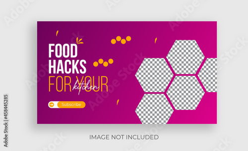 food hacks youtube thumbnail template