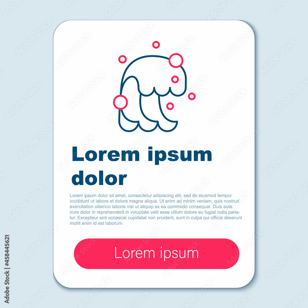 Line Tsunami icon isolated on grey background. Flood disaster. Stormy weather by seaside, ocean or sea wave or tsunami. Colorful outline concept. Vector Line Tsunami icon isolated on grey background. Flood disaster. Stormy weather by seaside, ocean or sea wave or tsunami. Colorful outline concept. Vector