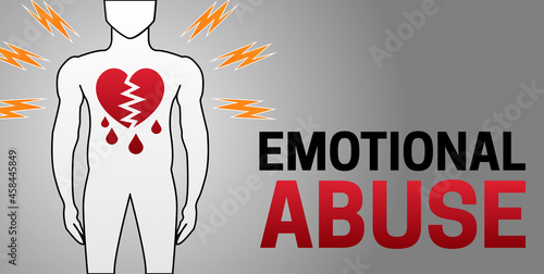 Emotional Abuse Background Illustration with Man