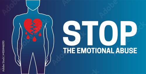 Stop the Emotional Abuse Background Illustration with Man