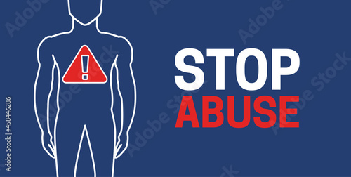 Stop Abuse Background Illustration with a Man