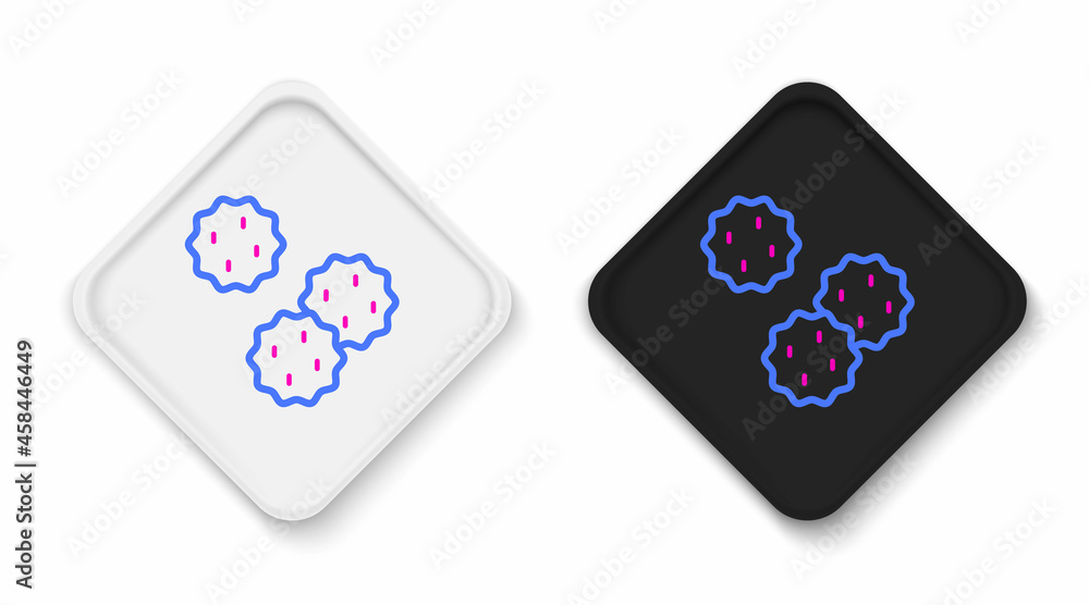 Line Cookie or biscuit with chocolate icon isolated on white background. Colorful outline concept. Vector Line Cookie or biscuit with chocolate icon isolated on white background. Colorful outline concept. Vector