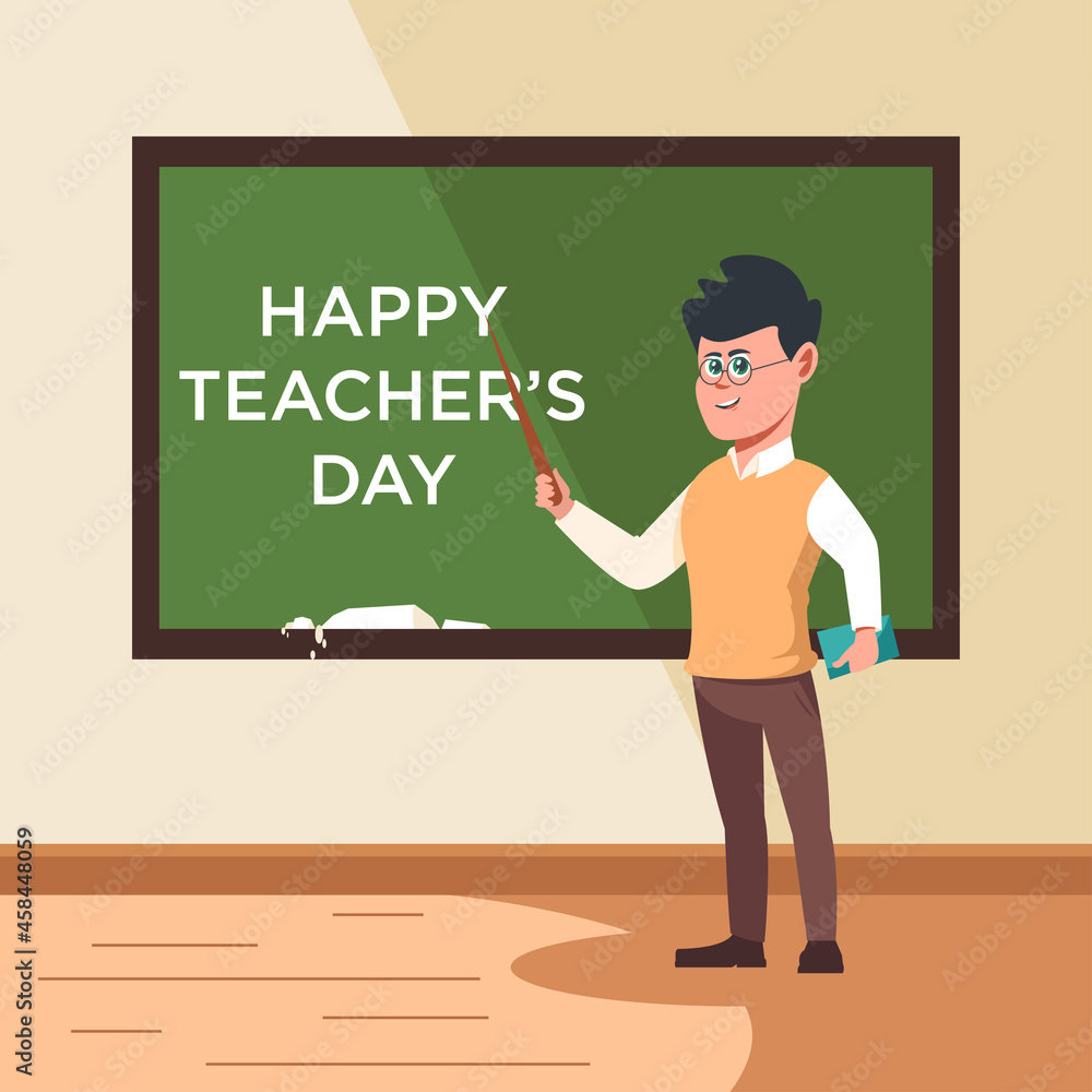 Teachers day. teacher presenting. Back To School Teachers day. teacher presenting. Back To School
