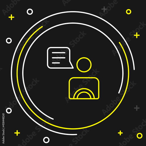 Line Taxi driver icon isolated on black background. Colorful outline concept. Vector