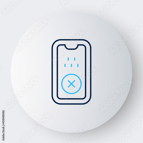 Line Taxi mobile app icon isolated on white background. Mobile application taxi. Colorful outline concept. Vector