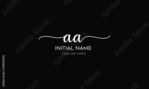 AA A A Signature initial logo template vector